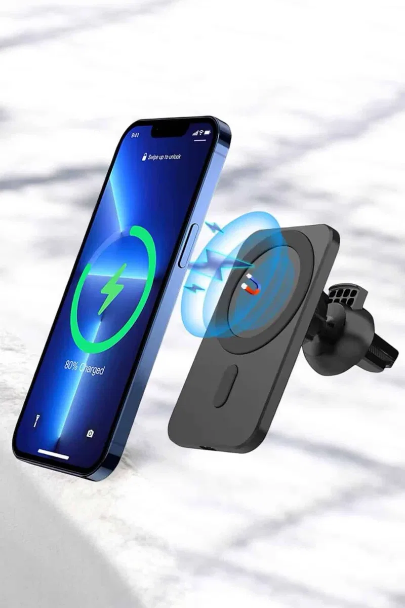 İOS Uyumlu Manyetik Tasarım Magsafe İphone 12/13/14/15 araç şarjı görsel 2