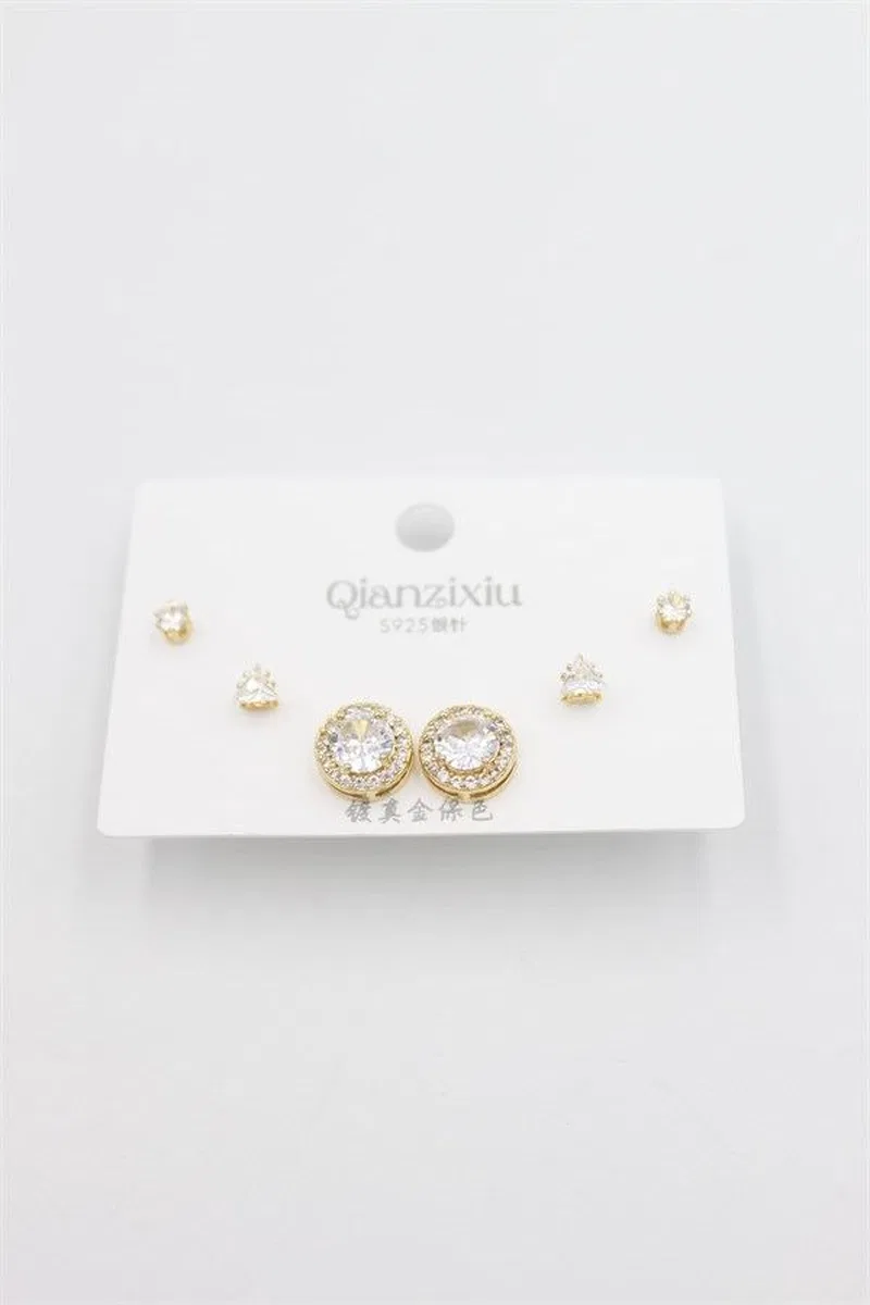 Çoklu Set Küpe - Altın