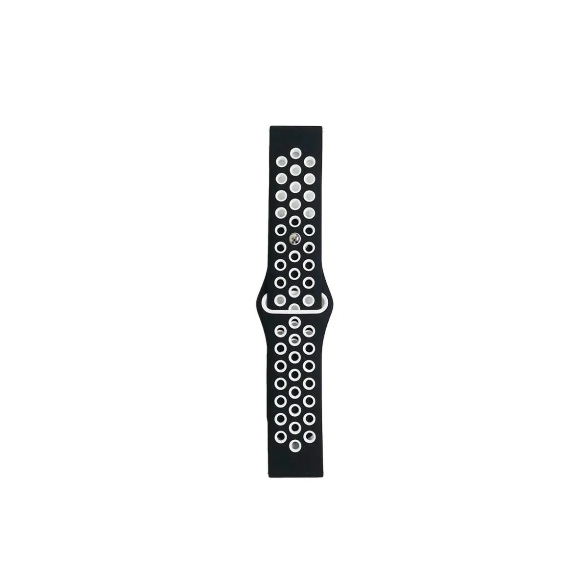 Watch 20mm Spor Delikli Kordon - Siyah-beyaz görsel 2