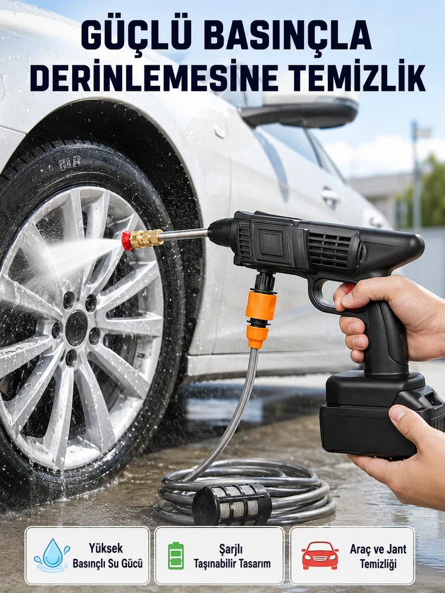 Taşınabilir Akülü Araba Yıkama Makinesi 1. 7 MPa Basınçlı ve Ergonomik Tasarımlı