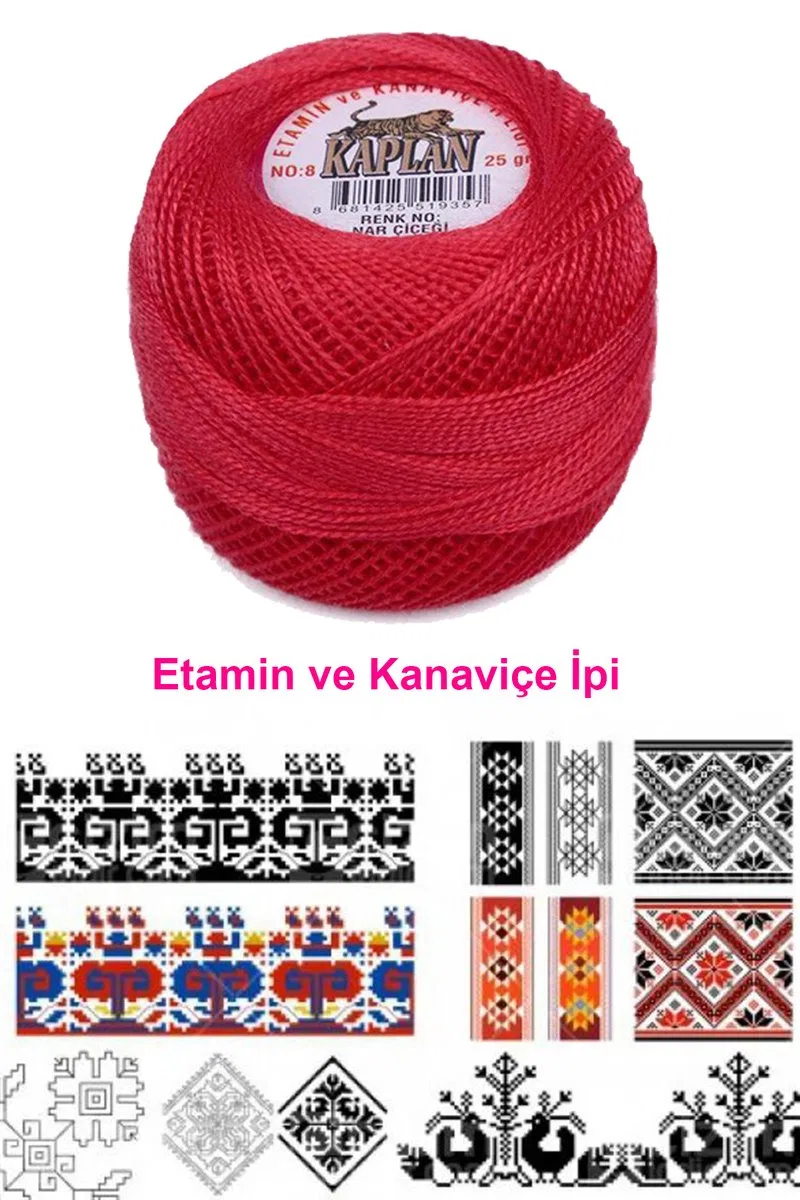 Kaplan Etamin Ve Kanaviçe İpi 8 No Kod/Renk: NAR ÇİÇEĞİ - mudanis görsel 2