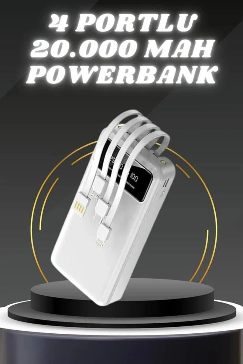 Powerbank Şarj Cihazı 4 Çıkışlı 20. 000 Mah Powerbank Kompakt Yüksek Kapasiteli Hızlı Şarj görsel 2