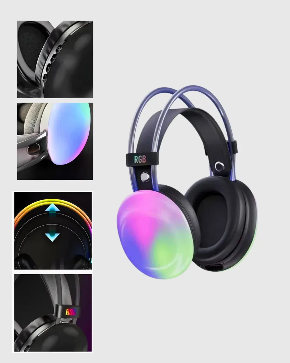 Ergonomik RGB Bluetooth Kulaklık 3D Ses Yeni Nesil görsel 3