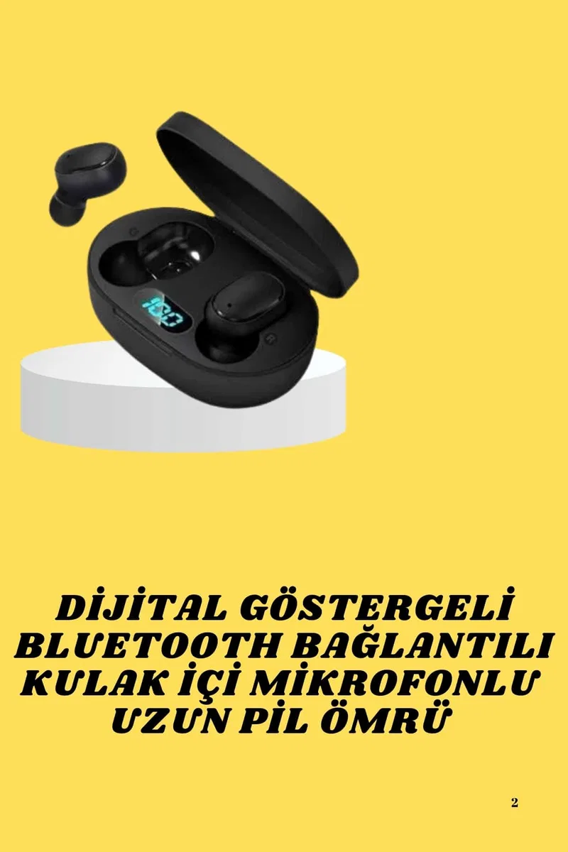 Bluetooth Kulaklık Dijital Göstergeli Yüksek Ses Kaliteli Uzun Pil Ömrü görsel 2