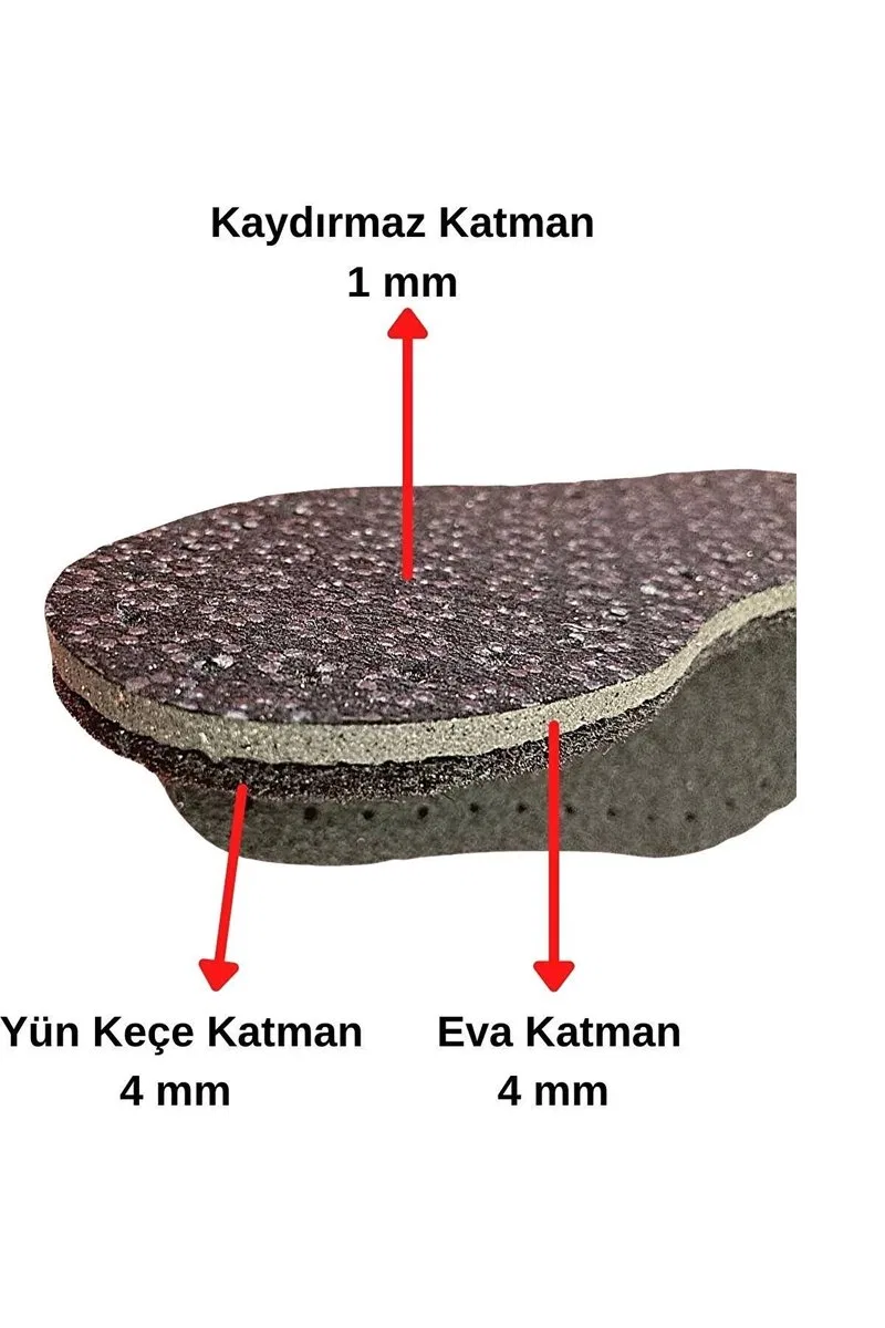 3 Çift Delikli Eva Keçe Panduf Hobi Örgü Patik Tabanı 3 Katlı Konforlu Patik Tabanlığı Kaydırmaz görsel 4