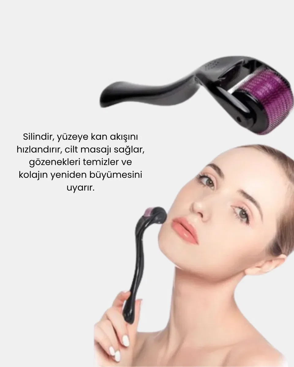 Derma Roller Titanyum İğneli Cilt Yenileyici – Akne, Kırışıklık ve Leke Karşıtı görsel 2