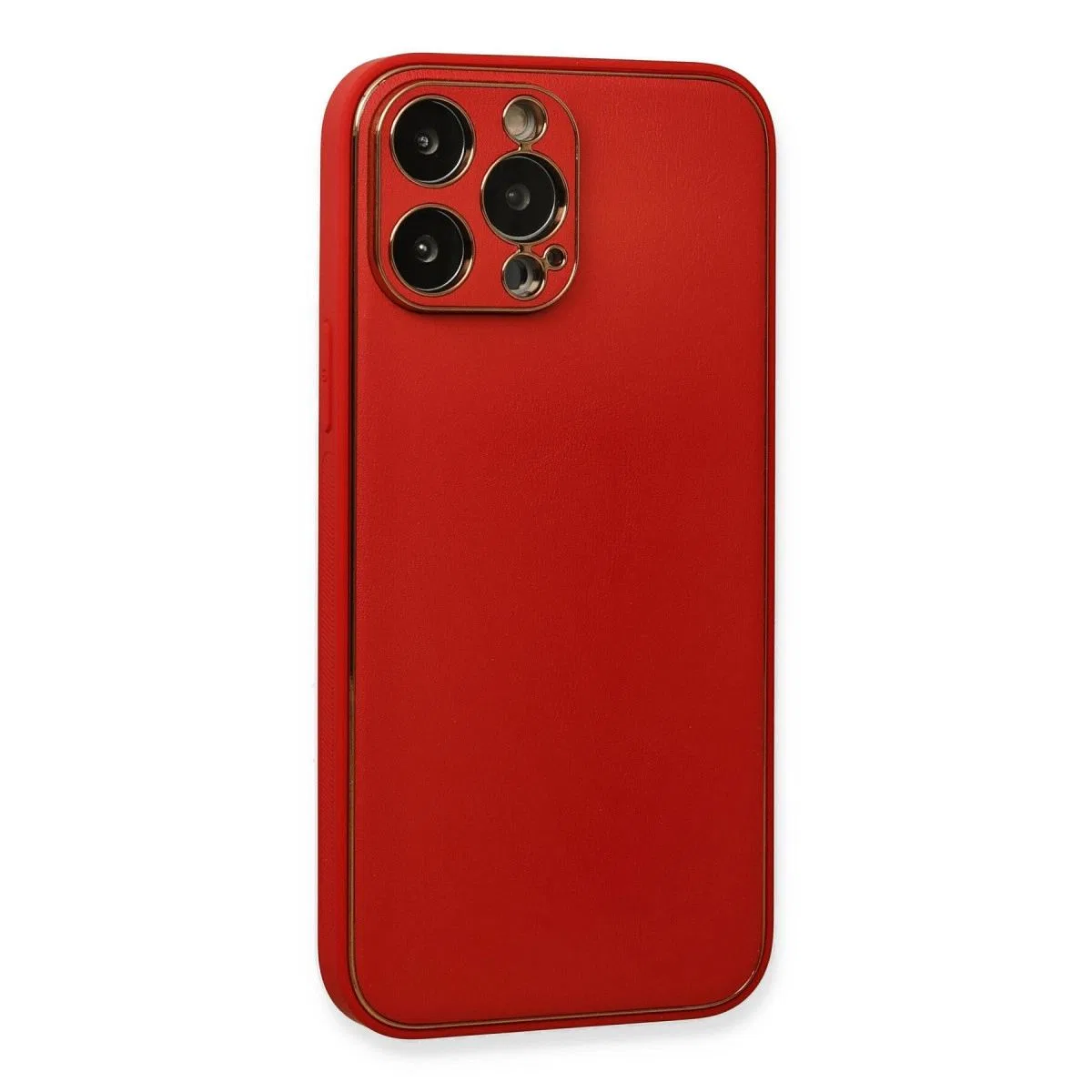 Apple İphone 13 Pro Kılıf Coco Deri Silikon Kapak - Kırmızı görsel 3