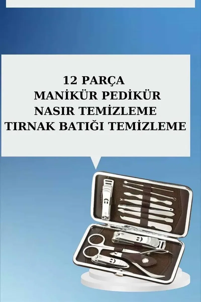 12 Parça El Ayak Temizleme Pense Kir Temizleme Aparatı Kaş Cımbızı görsel 4