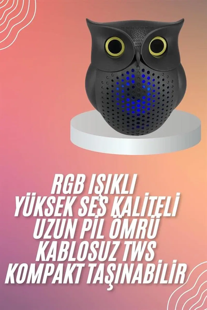 Müzik Çalar Bluetooth Hoparlör Speaker 5. 0 Kablosuz Baykuş Görünümlü