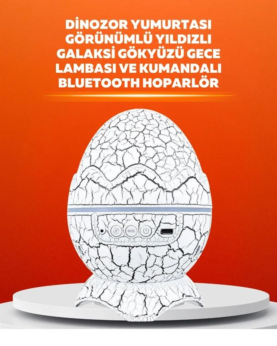 Dinozor Yumurtası Tasarımlı Projektörlü Gece Lambası görsel 2