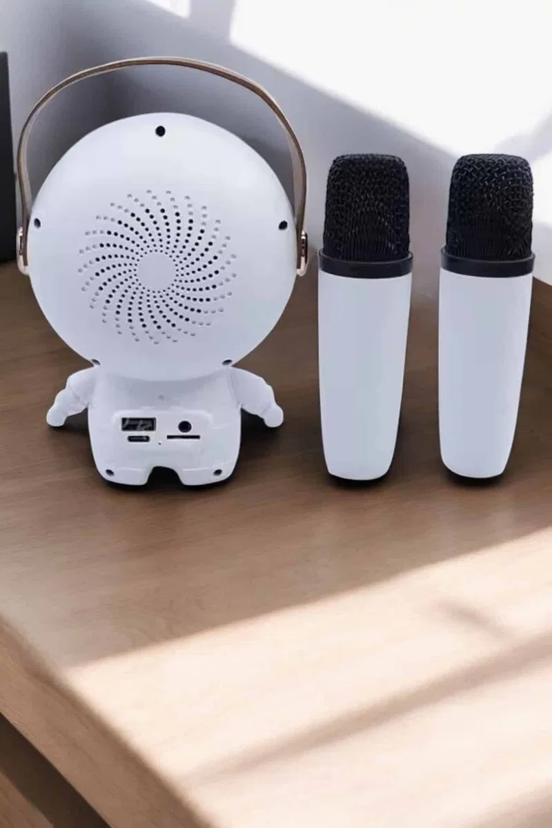 Çift Mikrofonlu Karaoke Mikrofon Bluetooth Bağlantılı Dijital Göstergeli görsel 5