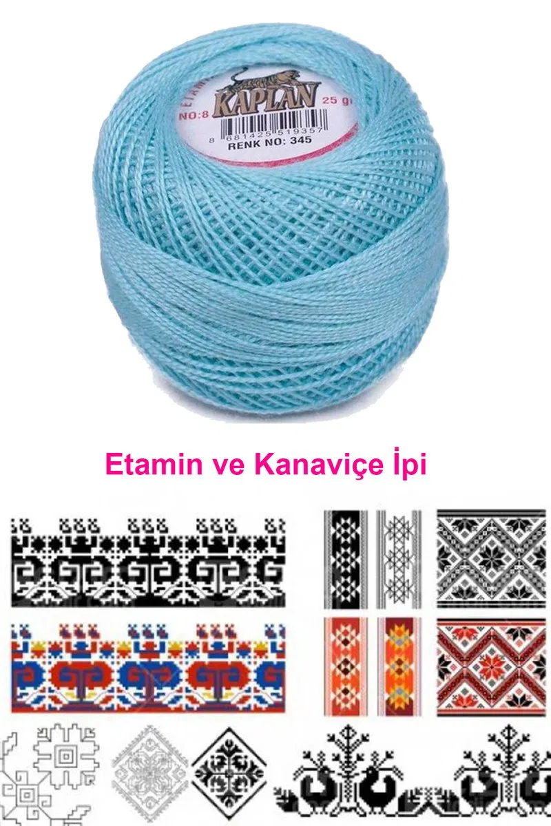Kaplan Etamin Ve Kanaviçe İpi 8 No Kod/Renk: 345 - Royaleks görsel 2