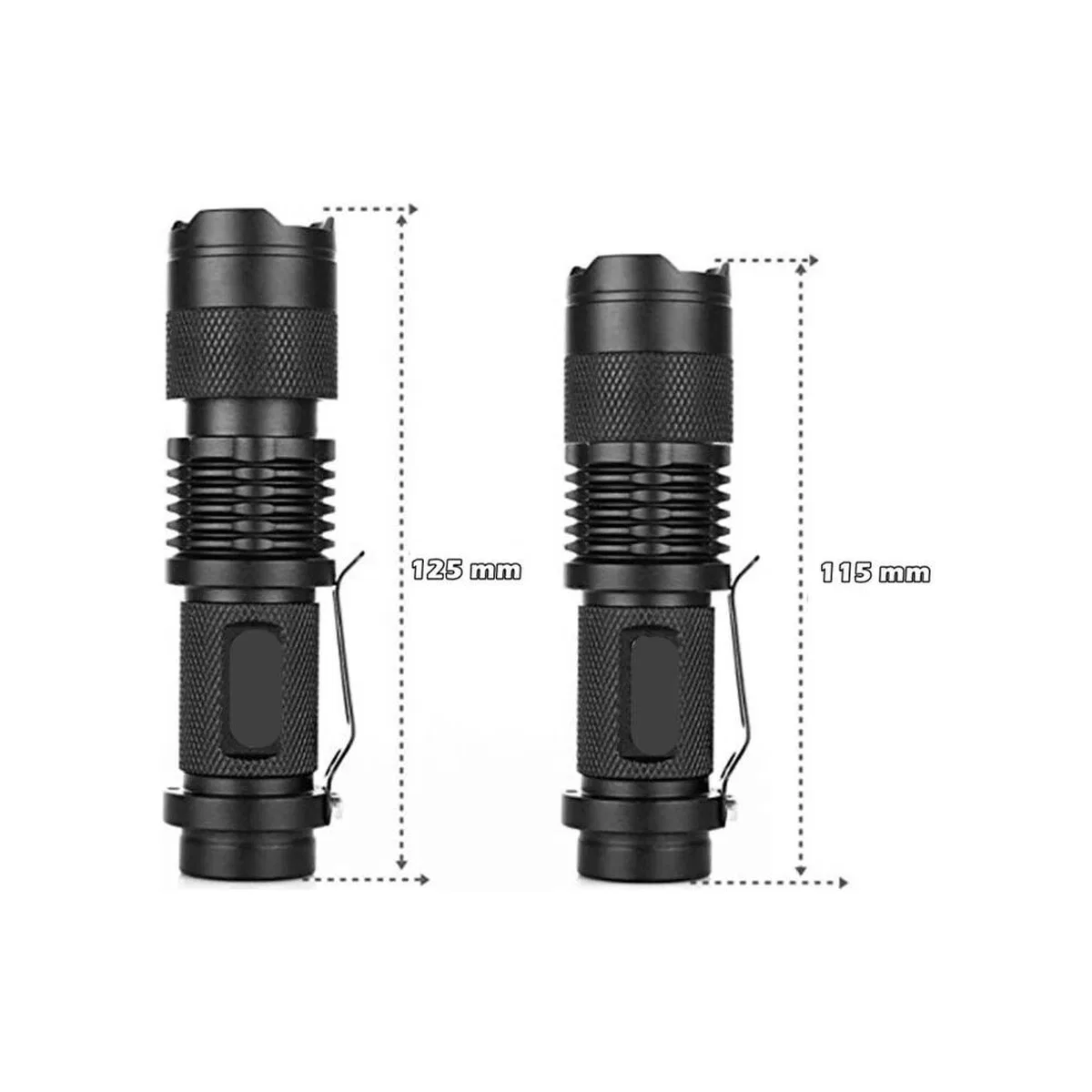 Km-87 Polis Tipi Zoomlu Şarjlı Metal Dağ Kamp Cep Feneri Cree Led 2300 Lumens görsel 2