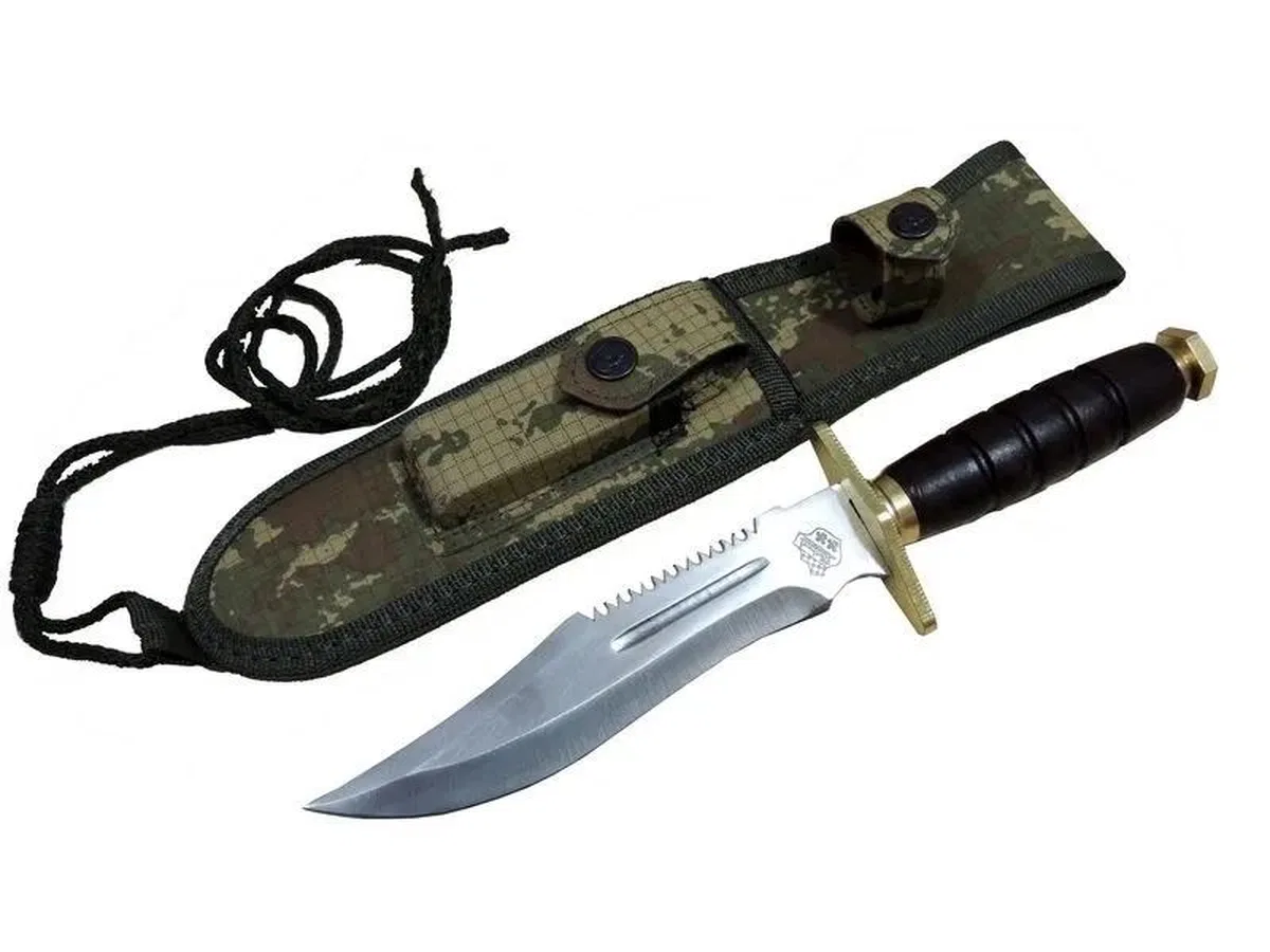 T. c. Standart Komando Bıçağı 30 Cm - Tırtıklı, Kamuflaj Kılıflı