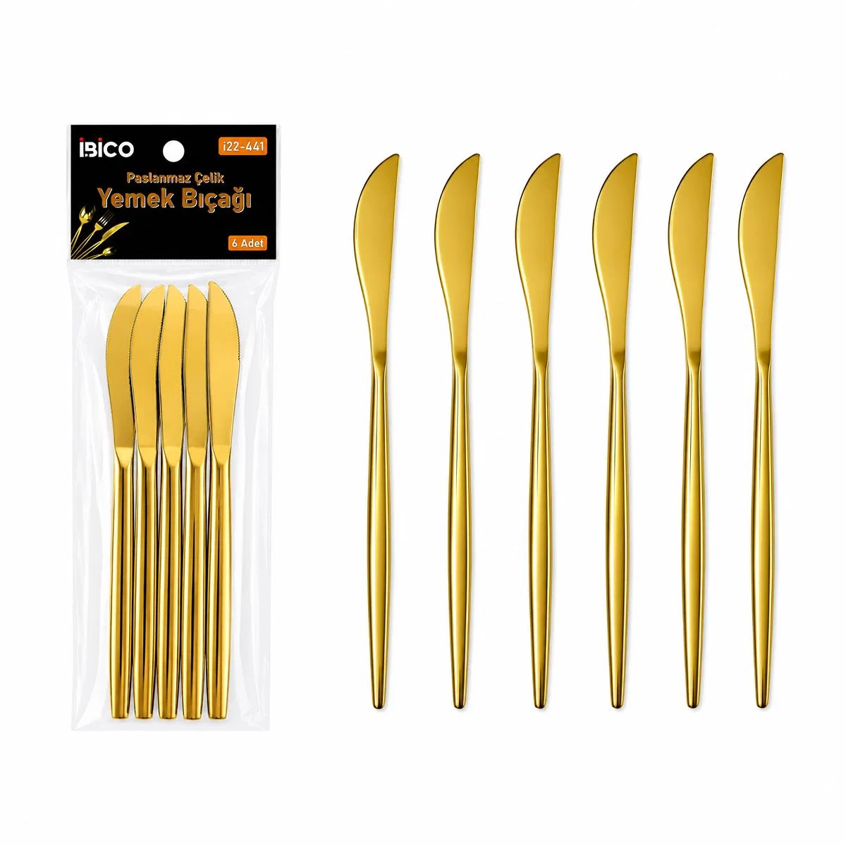 Gold kaplamalı yemek bıçağı