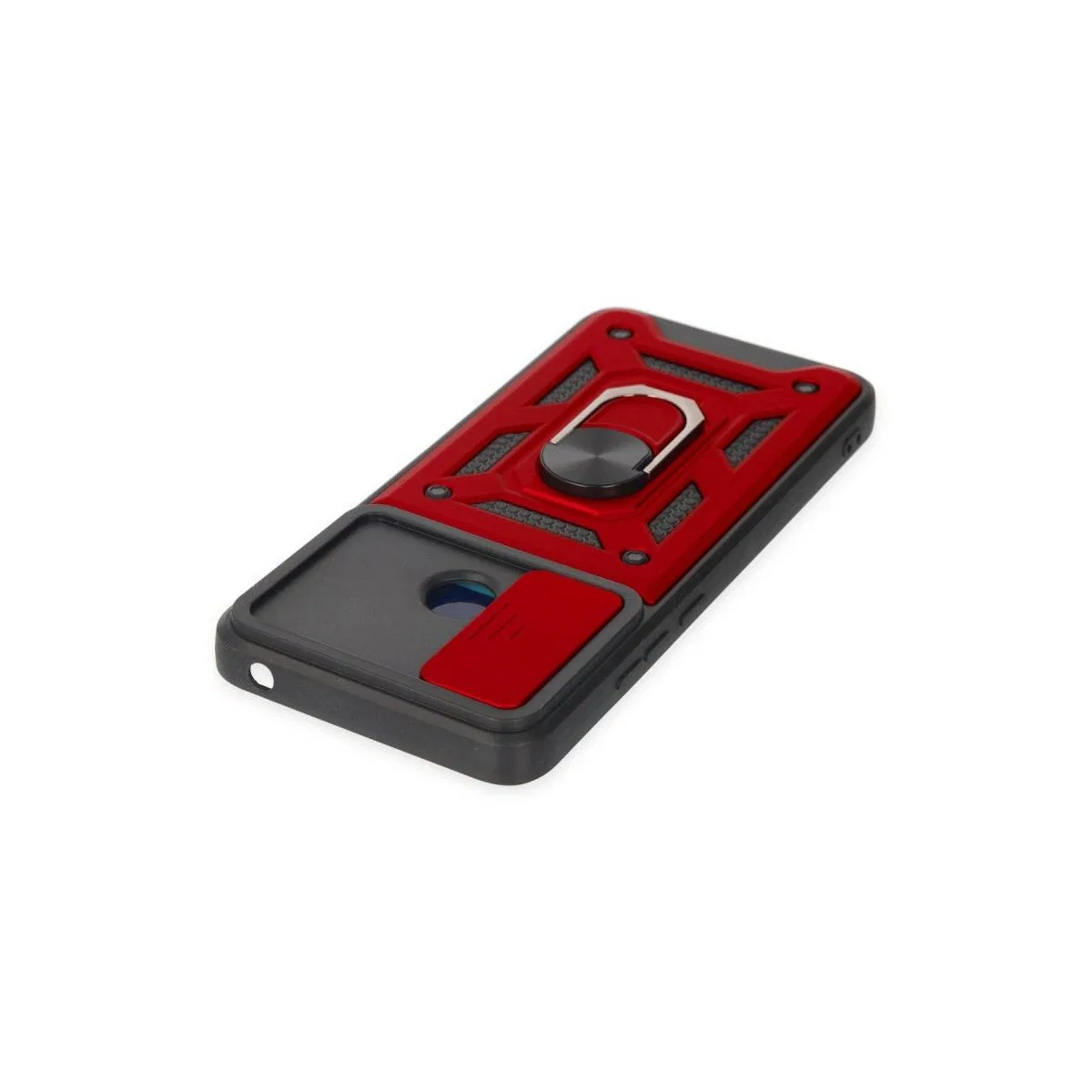 Xiaomi Redmi 10c Kılıf Pars Lens Yüzüklü Silikon - Kırmızı görsel 4