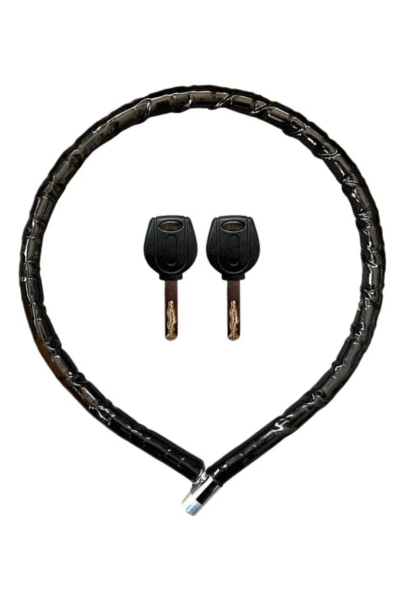 Yuma Ym-752 Motorsiklet Kilidi Anahtarlı Körüklü Siyah ( Boy: 120cm-çap: 22mm ) görsel 2