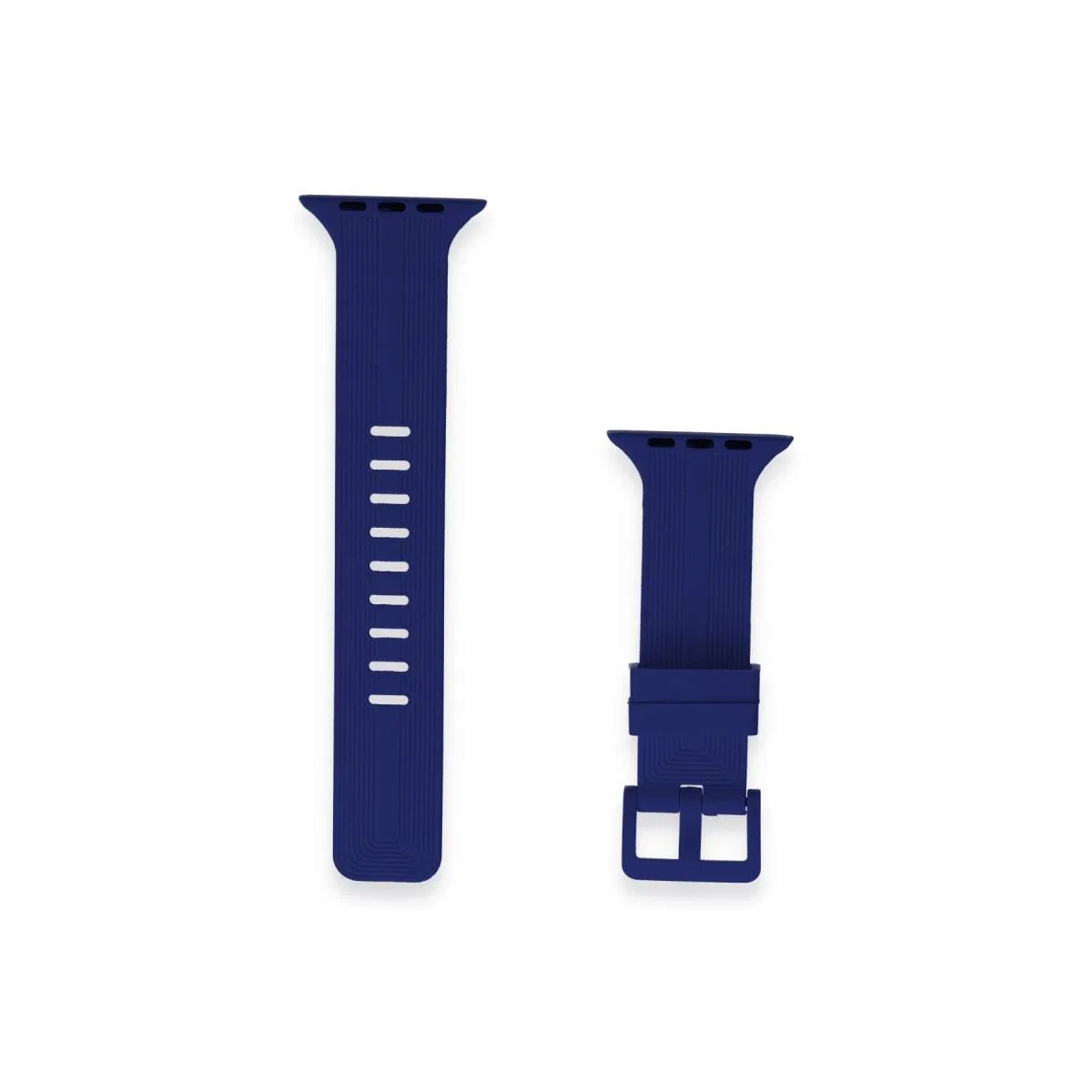 Apple Watch 38mm Kr408 Çizgili Silikon Kordon - Lacivert görsel 2