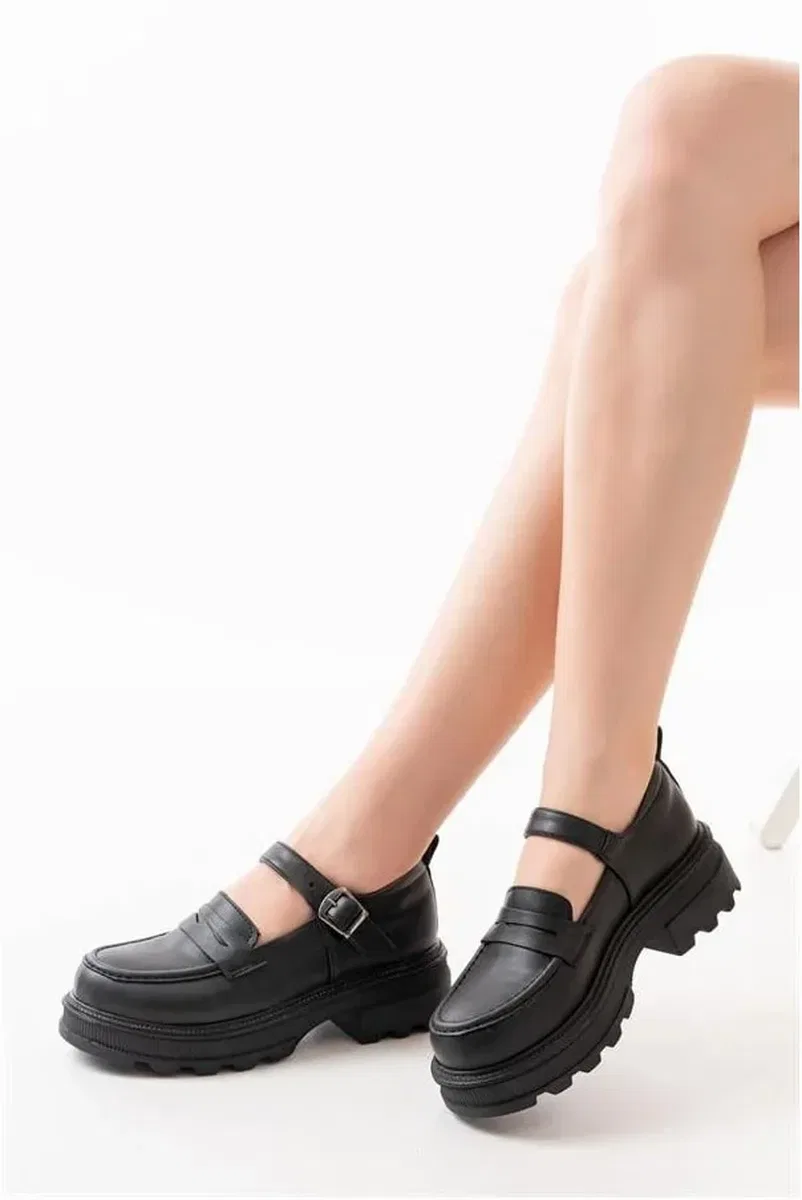 Kadın Loafer Ayakkabı Ayakkabı Bağcıksız Tabanlı Yüksek Casual Mevsim