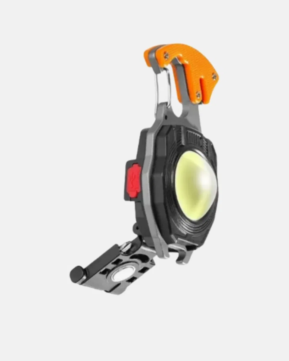 Mini LED Anahtarlık Fener – Şişe Açacağı, Tornavida, Düdük ve USB Şarj Özellikli görsel 4