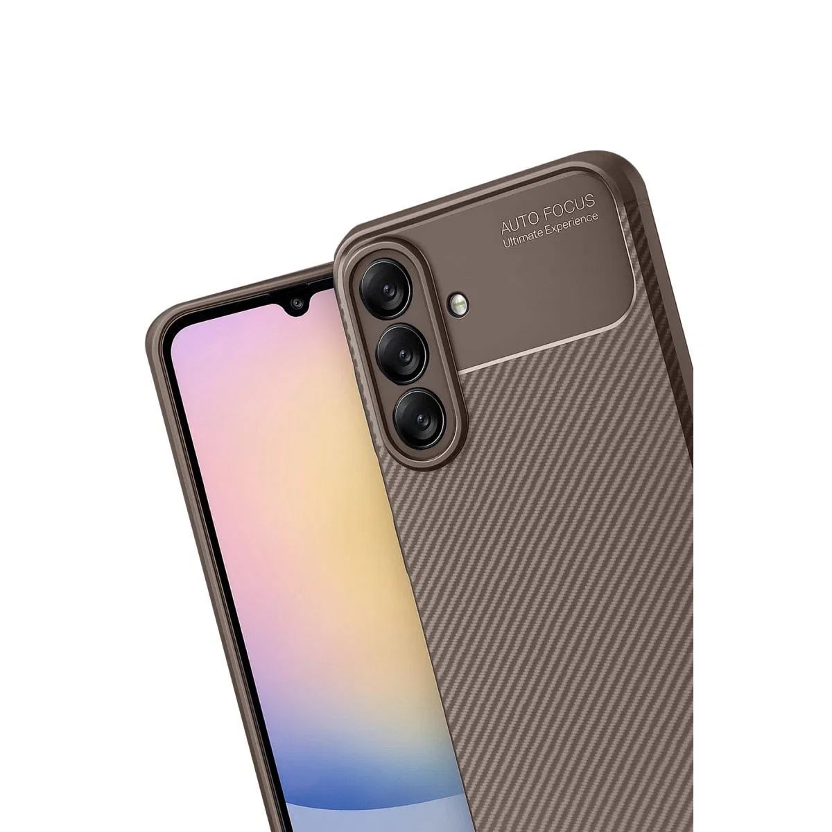 Samsung Galaxy A17 5g Auto Focus Karbon Kapak - Kahverengi görsel 3