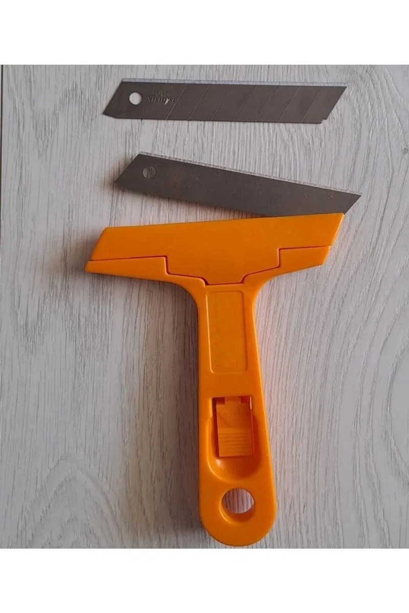 Çok Fonksiyonlu Profesyonel Cam Kazıma Bıçağı 2 Adet Yedek Bıçak Hediyeli görsel 5