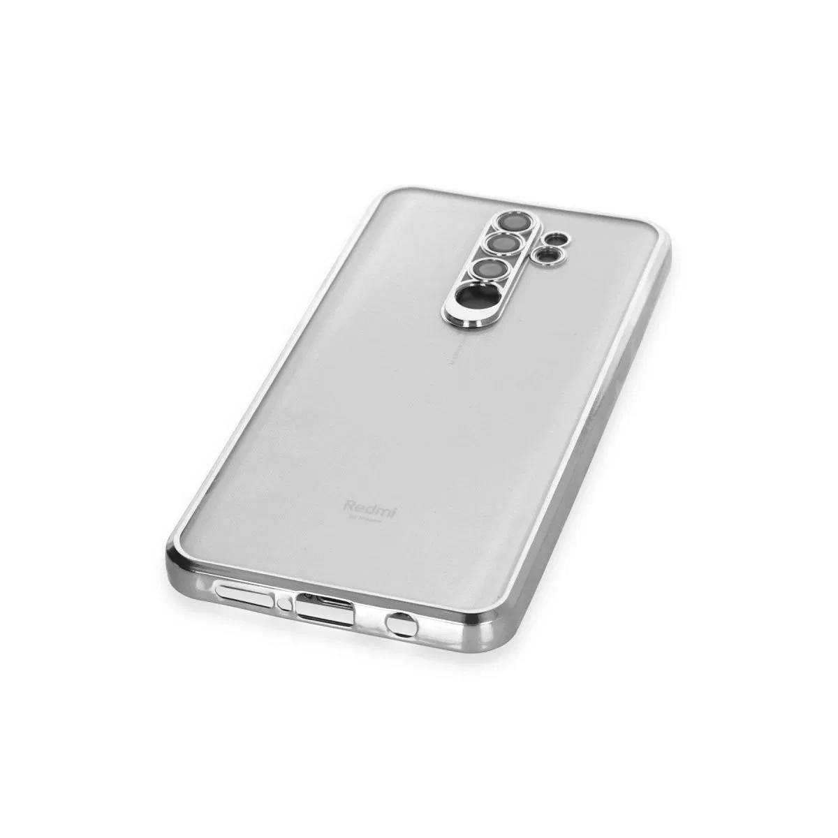 Xiaomi Redmi Note 8 Pro Kılıf Razer Lensli Silikon - Gümüş görsel 4