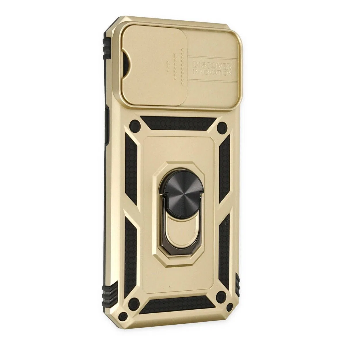 Apple İphone 14 Pro Max Kılıf Pars Lens Yüzüklü Silikon - Gold görsel 2