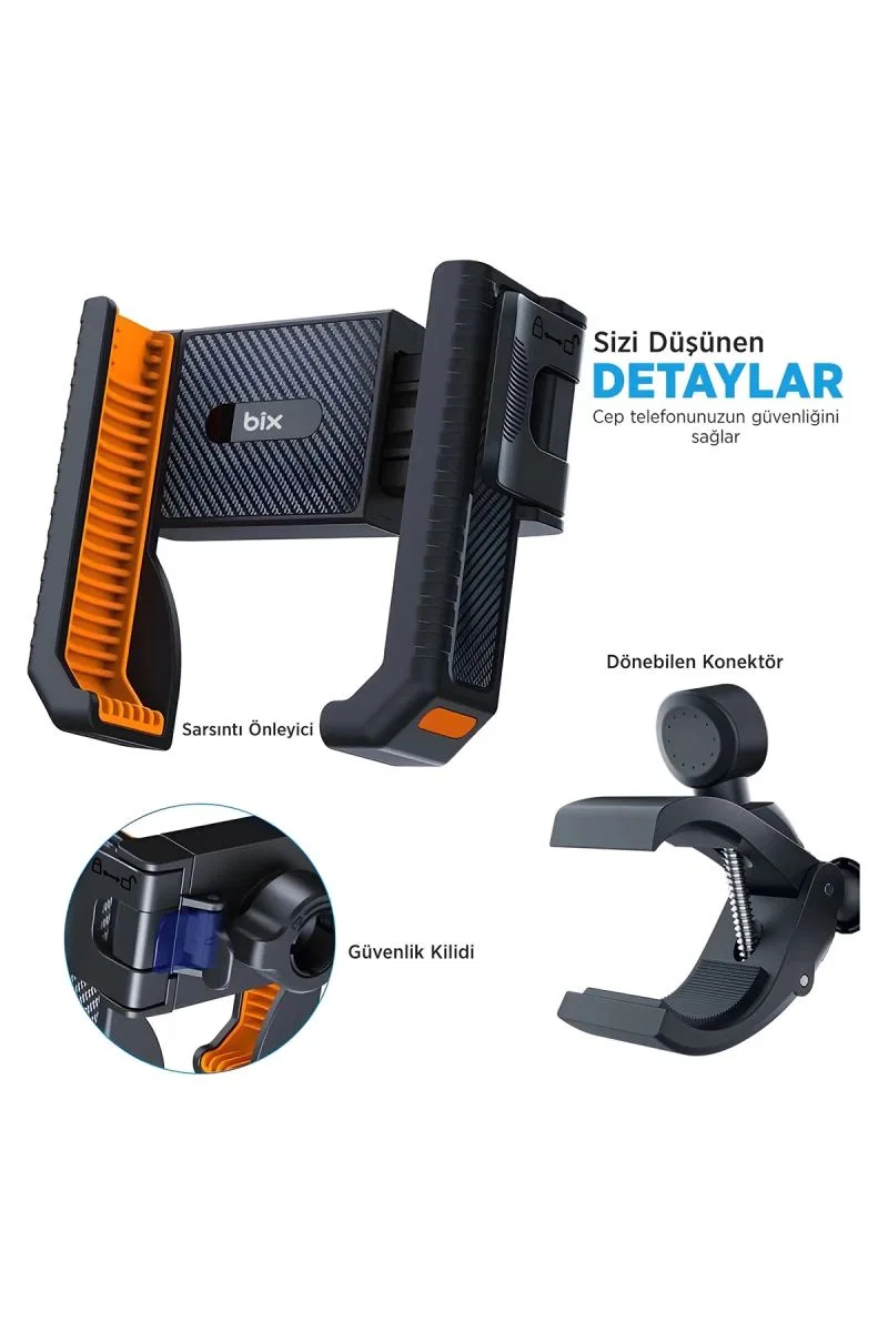 Gidon Bağlantılı Bisiklet Motosiklet İçin Esnek Abs 4-7. 8″ İnç Telefon Tutucu 360° Dönebilen Tasarım görsel 7