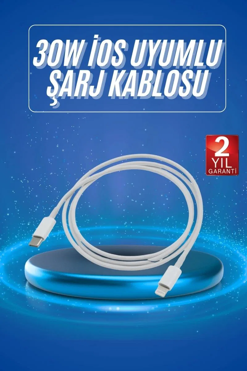 Type-c Ligtning 30w İos Şarj Kablosu Hızlı Şarj Kablosu