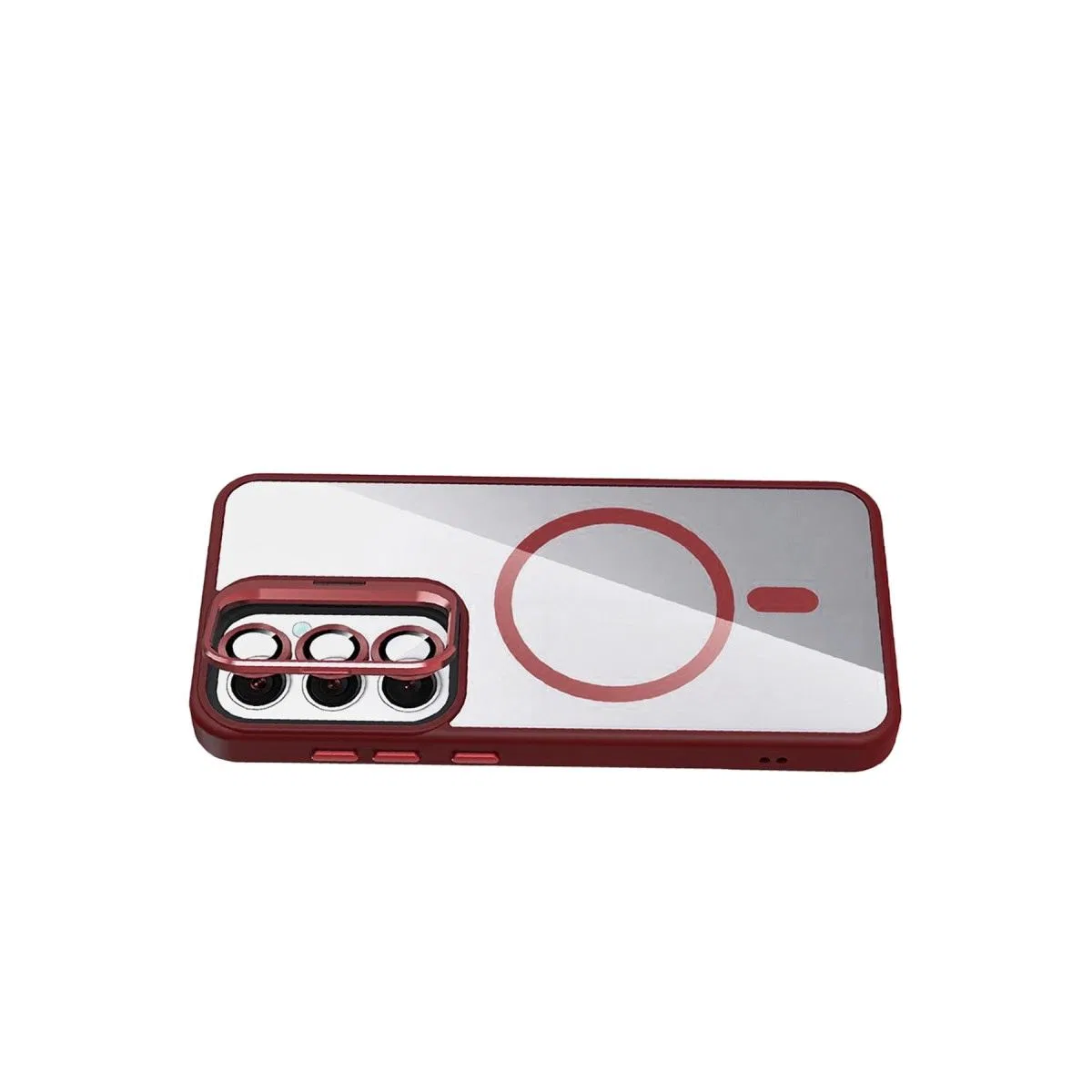 Joko Samsung Galaxy S24 Fe Remim Lensli Magsafe Standlı Kapak - Bordo görsel 3