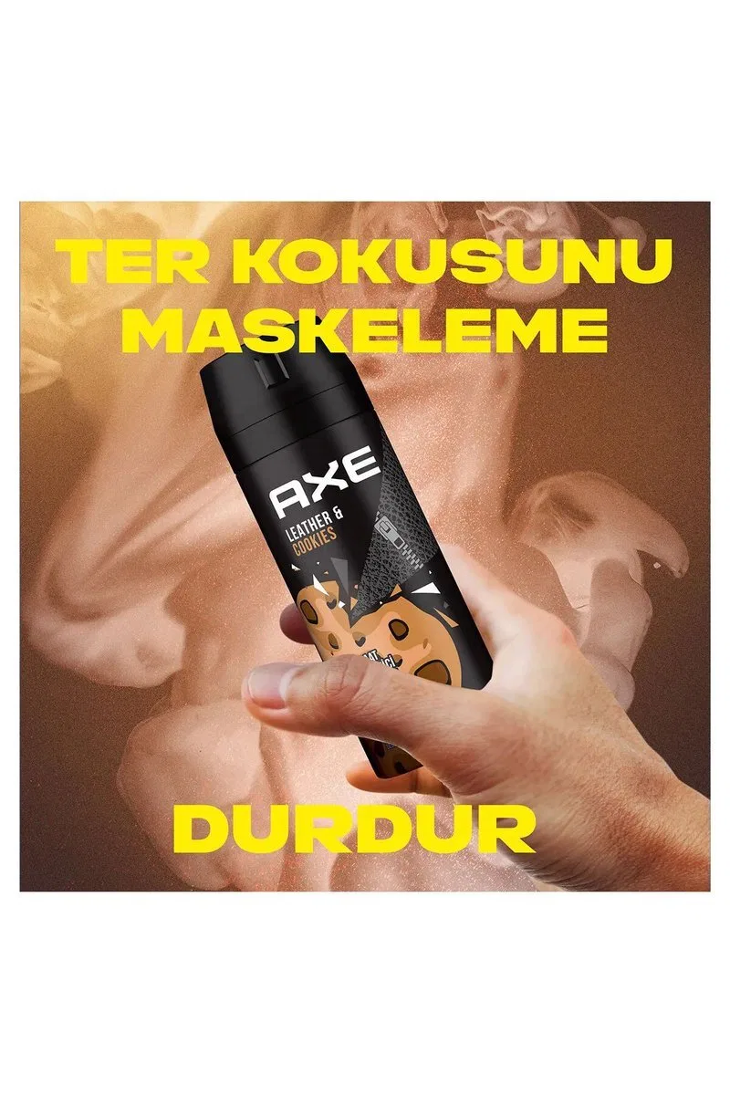 2 Adet Axe Erkek Sprey Deodorant Leather & Cookies 48 Saat Etkileyeci Koku 150 ml görsel 2