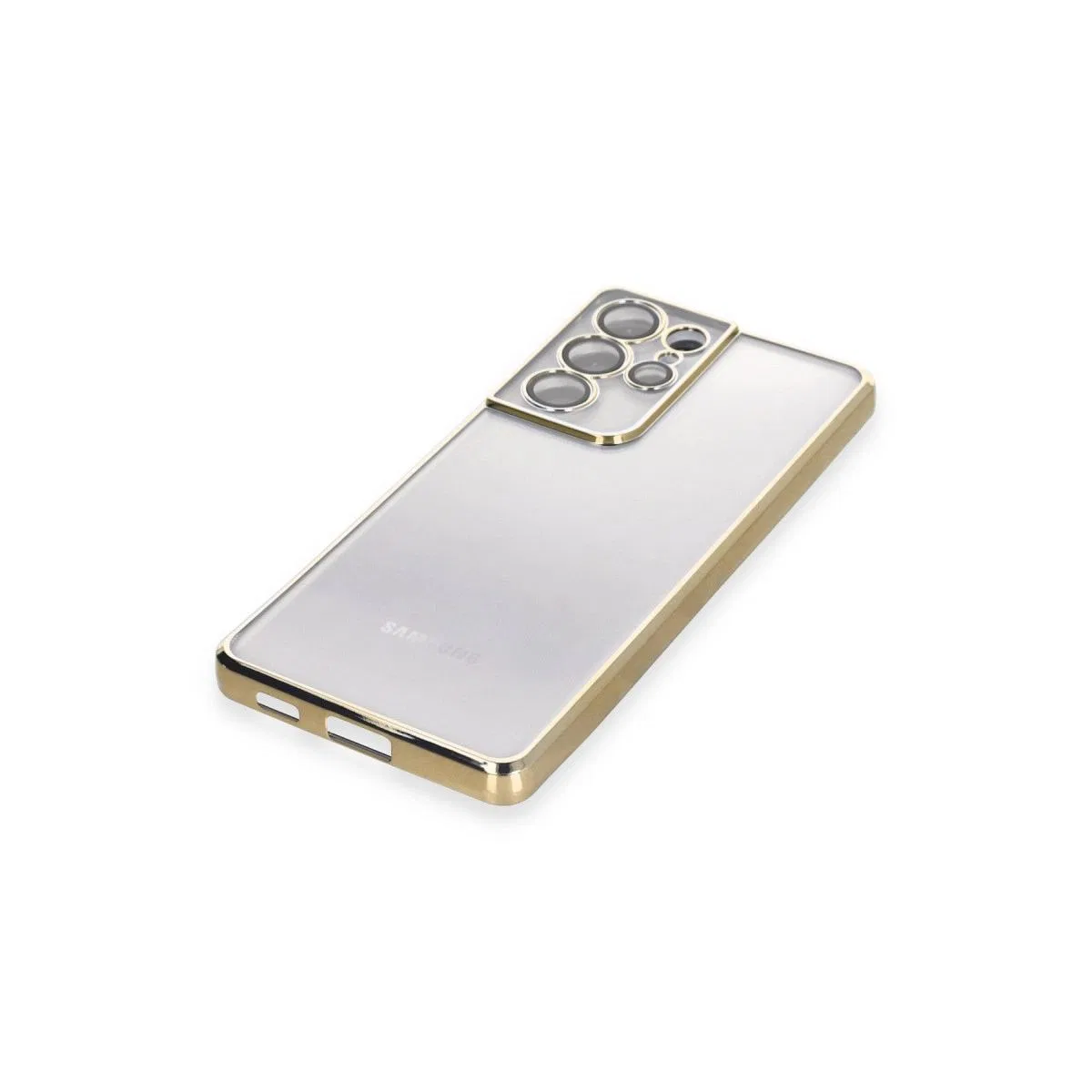Samsung Galaxy S21 Ultra Kılıf Razer Lensli Silikon - Gold görsel 4