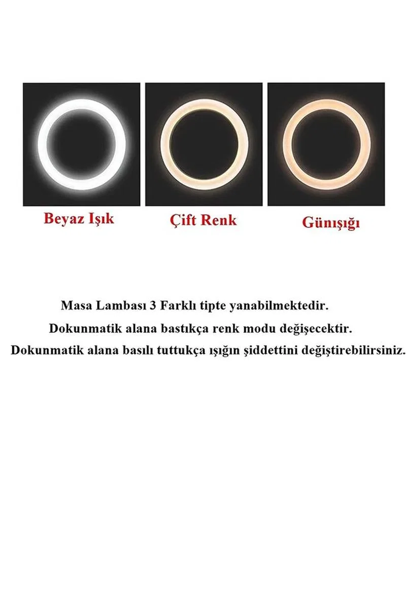 Şarjlı Sarı Ve Beyaz Renk Masa Lambası Wt-005 görsel 3