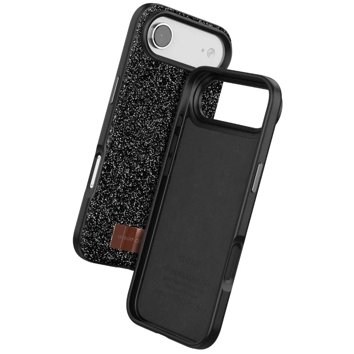 Onegif Apple İphone 17 Air Bright Simli Kapak - Siyah görsel 3