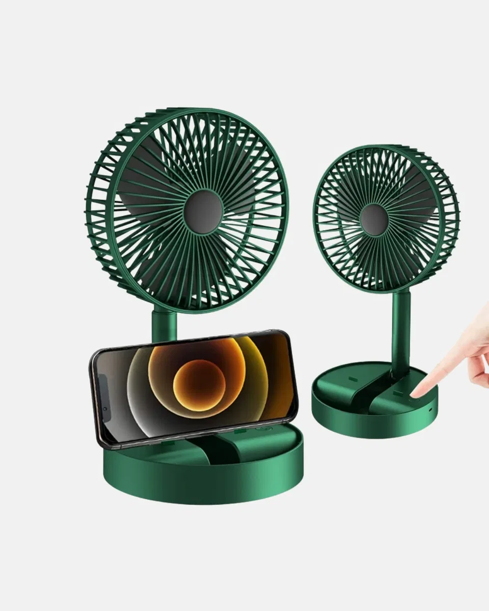 Katlanabilir Şarjlı Mini Fan 3 Kademeli Hız Ayarlı Taşınabilir görsel 2