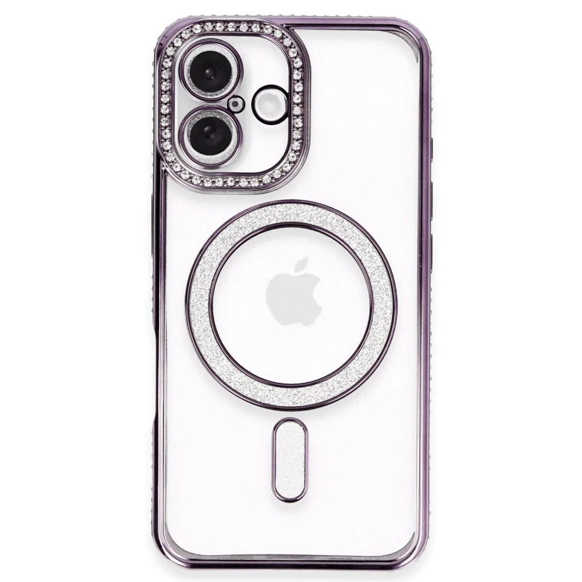 Apple İphone 16 Kılıf Joke Simli Magneticsafe Kılıf - Derin Mor görsel 2