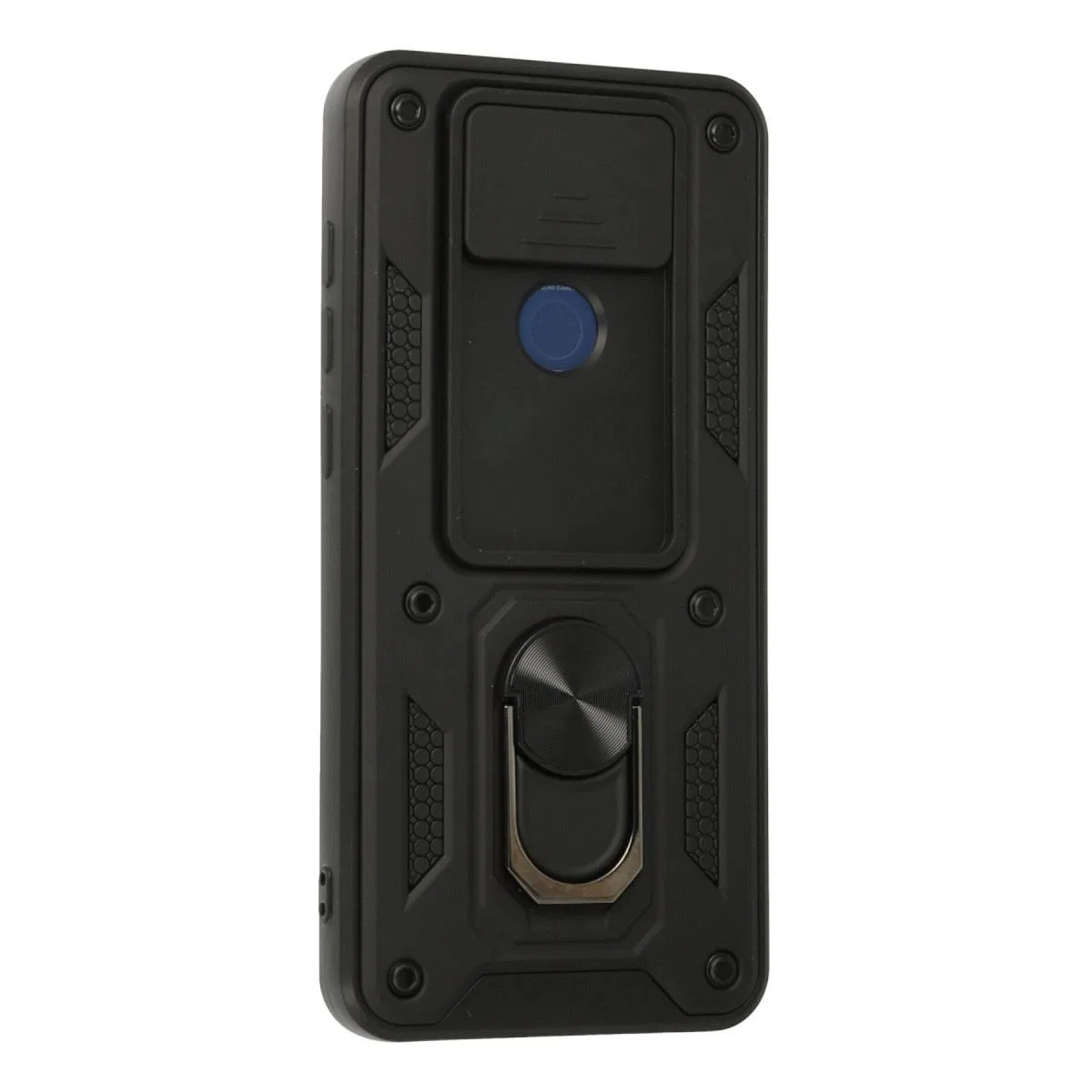 Xiaomi Redmi Note 9 Kılıf Pars Lens Yüzüklü Silikon - Siyah görsel 3