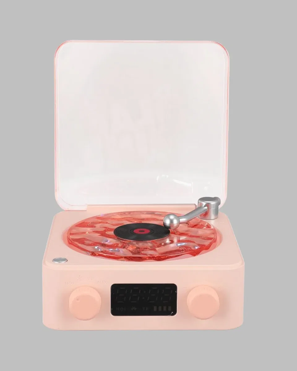 Retro Bluetooth Hoparlör – Kristal Ses, Gece Lambası, Saatli Tasarım Yeni Nesil görsel 5