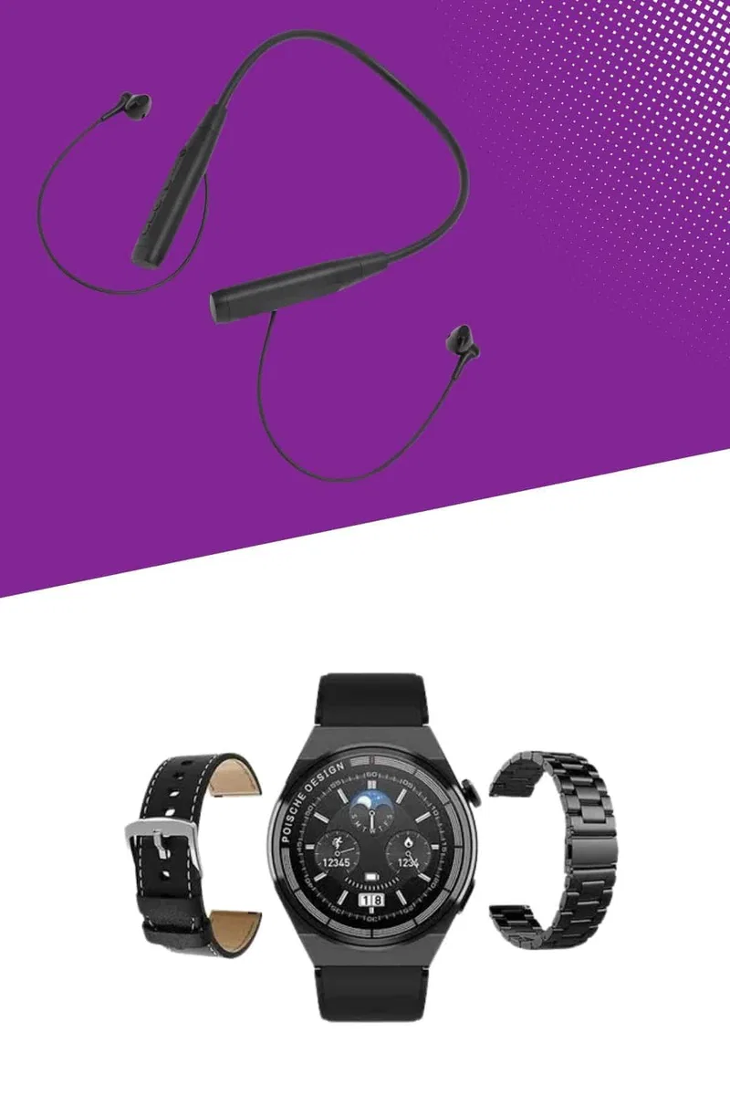 Alarm ve Titreşim Özellikli Akıllı Saat ve Mikrofonlu Kablolu Bluetooth Kulaklık 60 Saat görsel 4