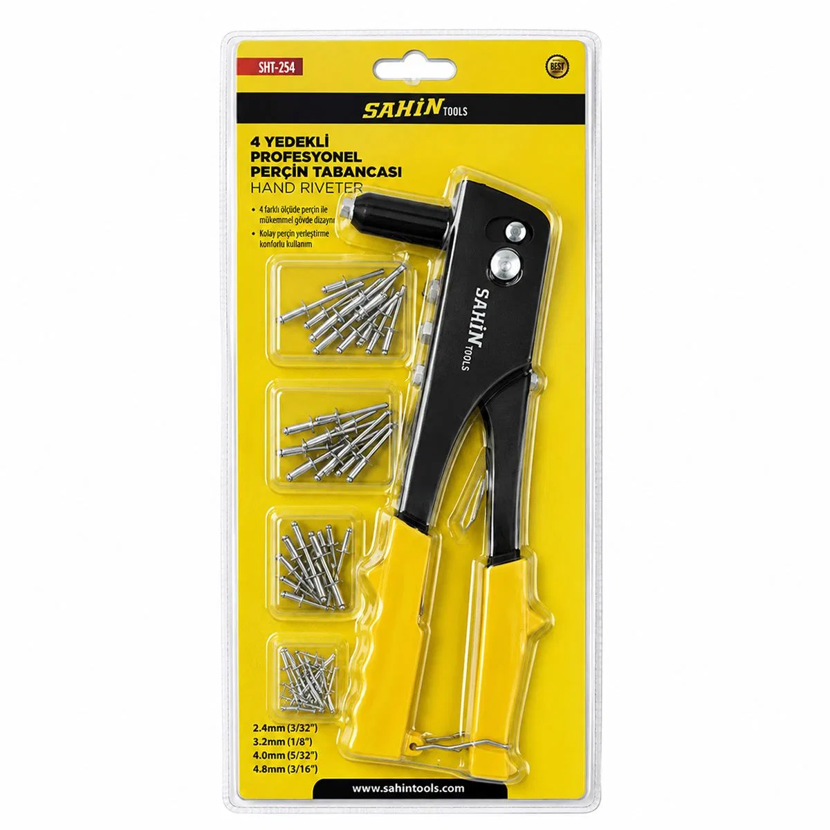 Perçin Tabancası Uç ve İğne Seti 2. 4/3. 2/4/4. 8 mm - 48 Parça görsel 2