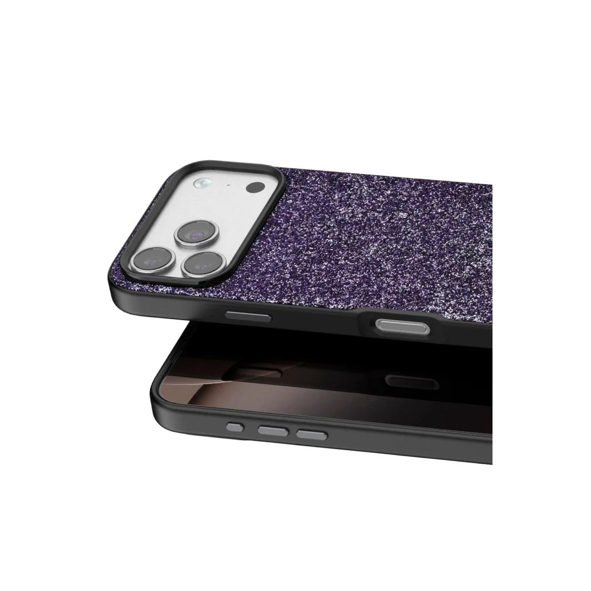 Onegif Apple İphone 17 Pro Max Bright Simli Kapak - Derin Mor görsel 2