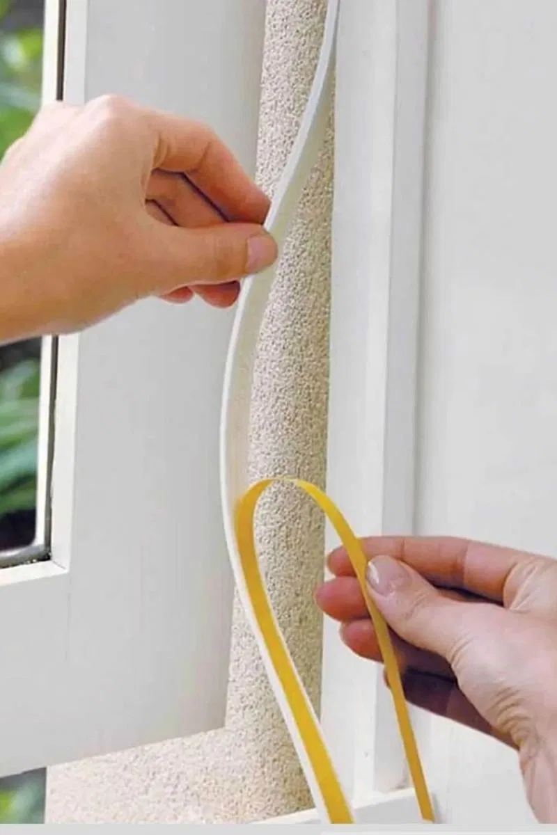 5 Adet 9 Metre Pencere Izolasyon Bandı Yapışkanlı Cam Yalıtım Süngeri Rüzgar Soğuk Kesici Pimapen Fitili görsel 3