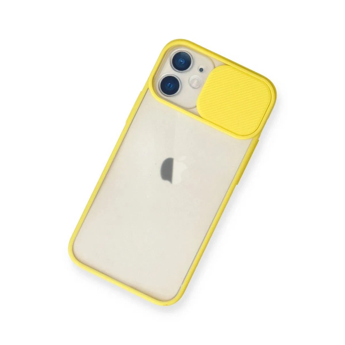 Apple İphone 11 Kılıf Palm Buzlu Kamera Sürgülü Silikon - Sarı görsel 3