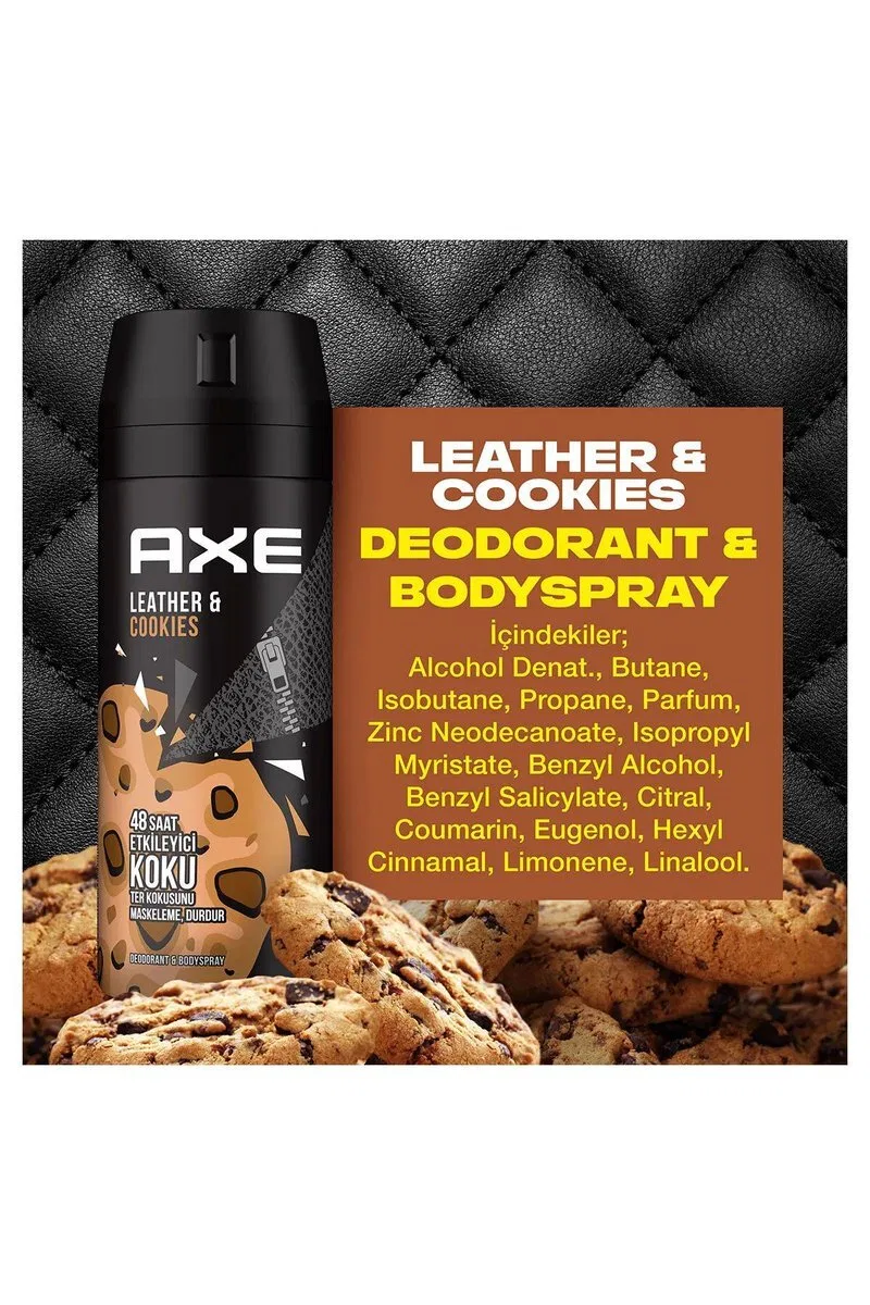 2 Adet Axe Erkek Sprey Deodorant Leather & Cookies 48 Saat Etkileyeci Koku 150 ml görsel 7