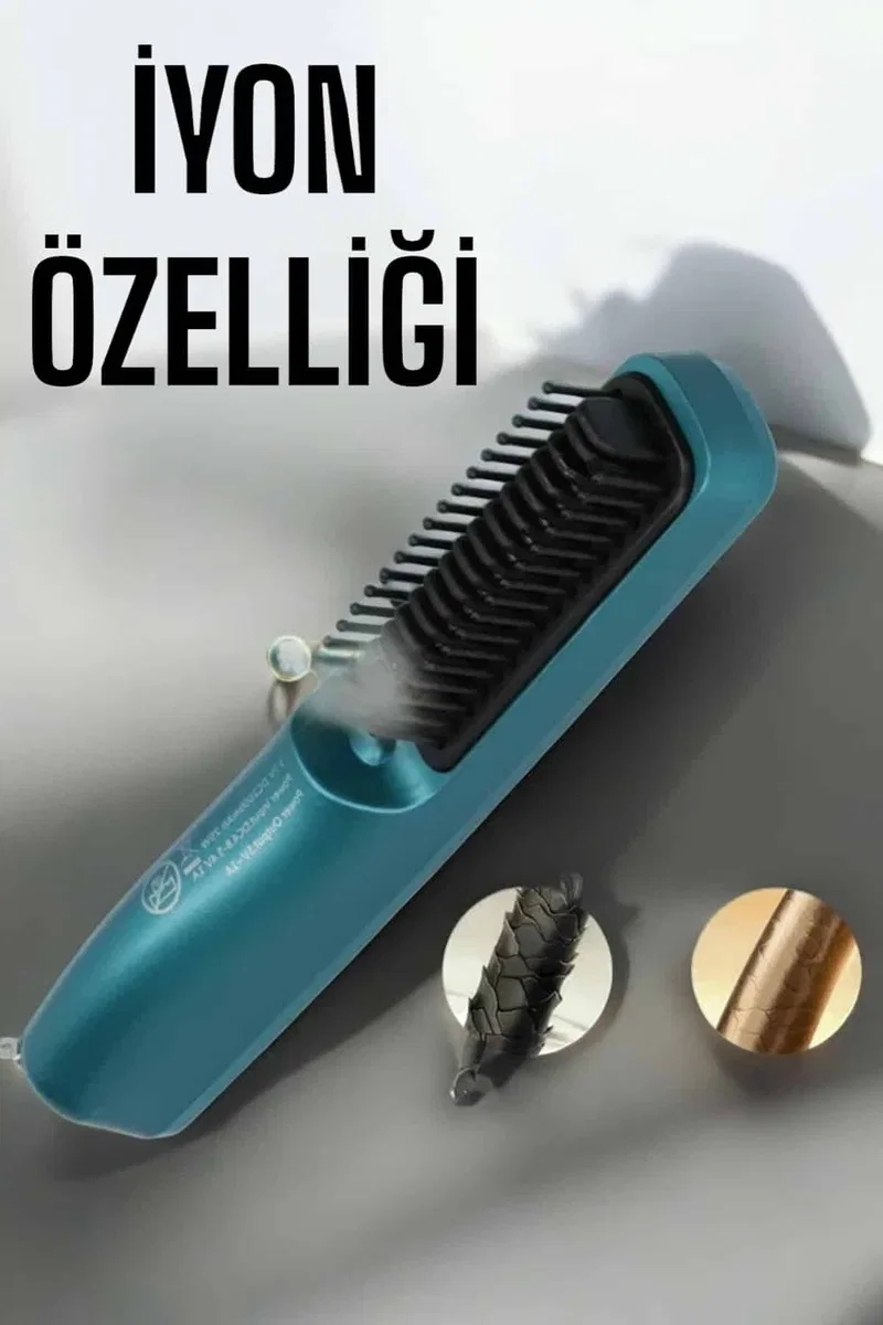 Fön Tarak Sıkı Dişli Şarjlı Taşınabilir Saç Düzleştirici görsel 2
