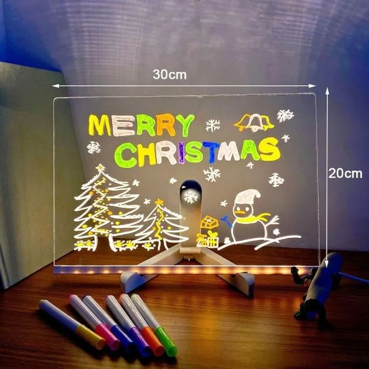 Led Aydınlatmalı Yazı Ve Çizim Tahtası - Büyük Boy 30x20 Cm görsel 3