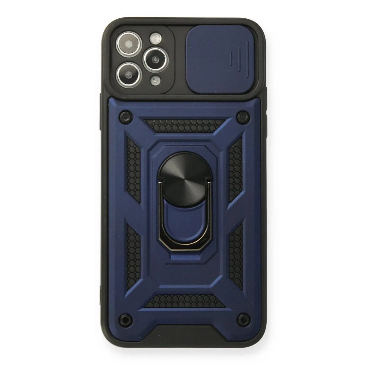 Apple İphone 11 Pro Kılıf Pars Lens Yüzüklü Silikon - Lacivert