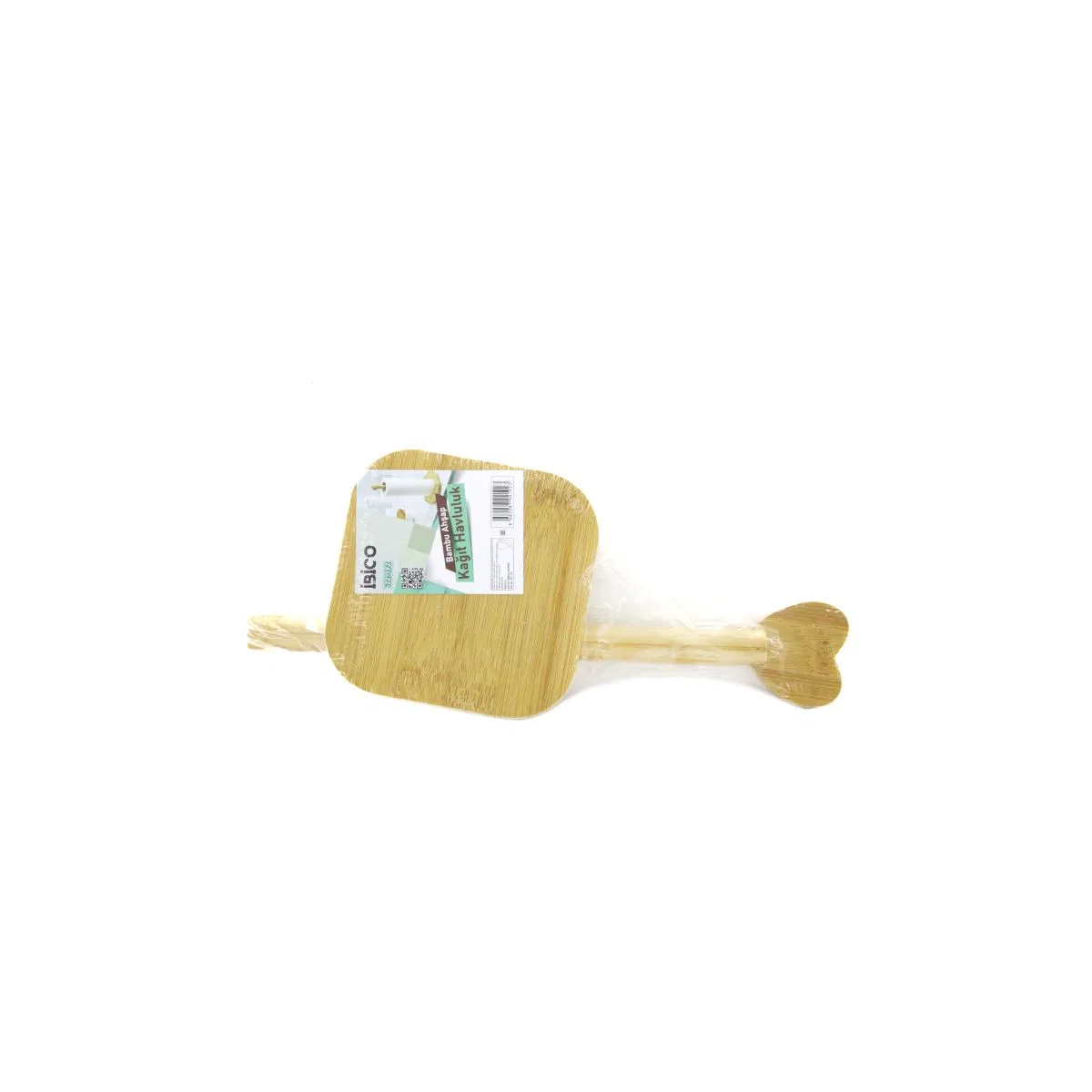 Bambu Kağıt Havluluk 12x12 cm Kalp Başlı Sap 28. 5 cm görsel 4