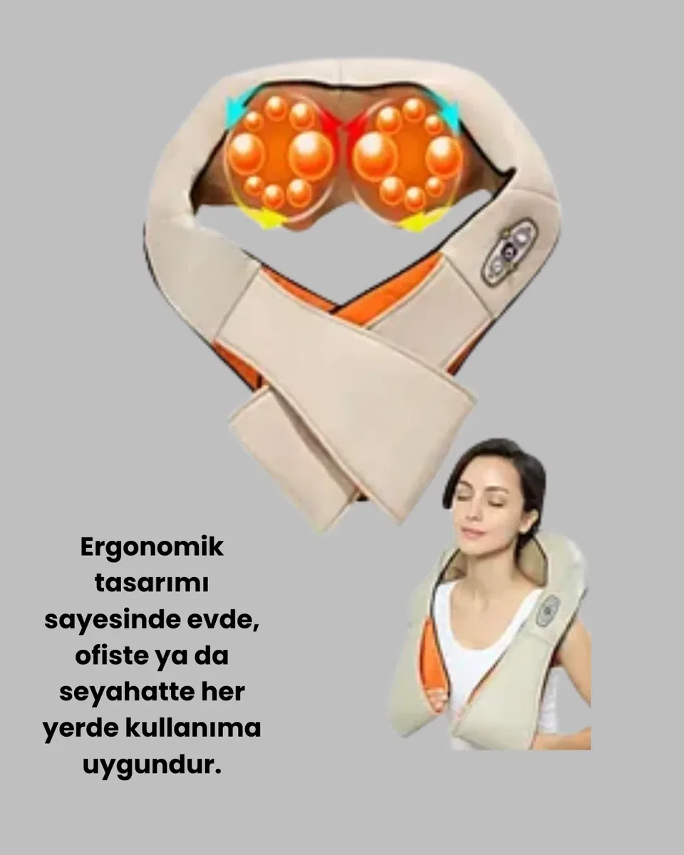 Ev Tipi Ovmalı Isıtmalı Boyun Omuz Bel Masaj Aleti Kolay Kullanım görsel 3
